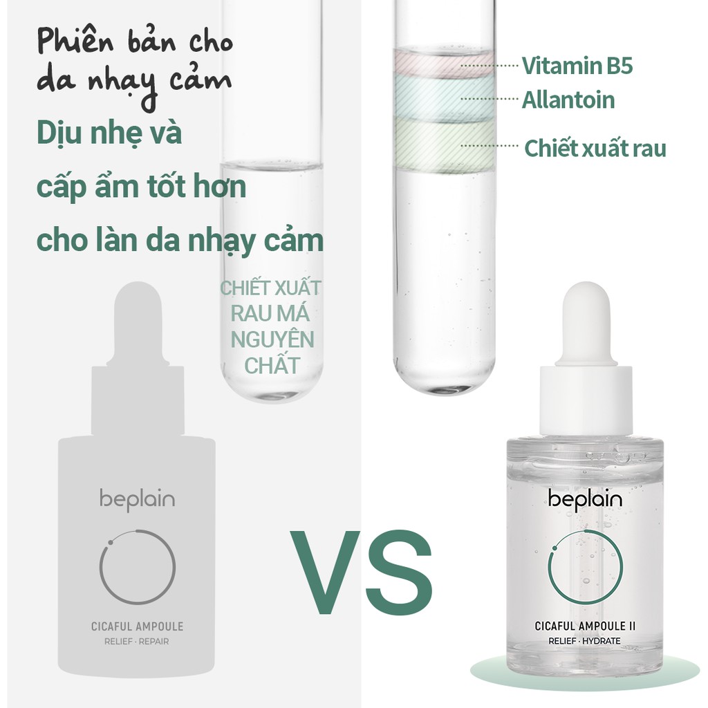 Tinh chất beplain Rau Má Cicaful thế hệ II (loại bỏ thành phần lên men) 30ml