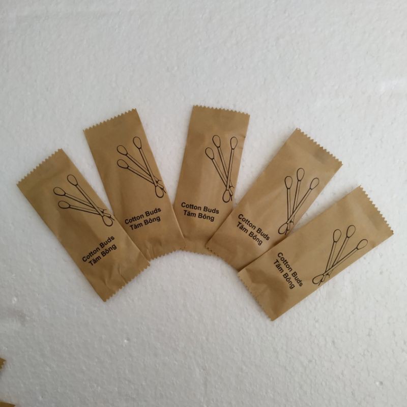 100 TÚI TĂM BÔNG  KHÁCH SẠN NHÀ NGHỈ DÙNG 1 LẦN - TĂM BÔNG GIẤY