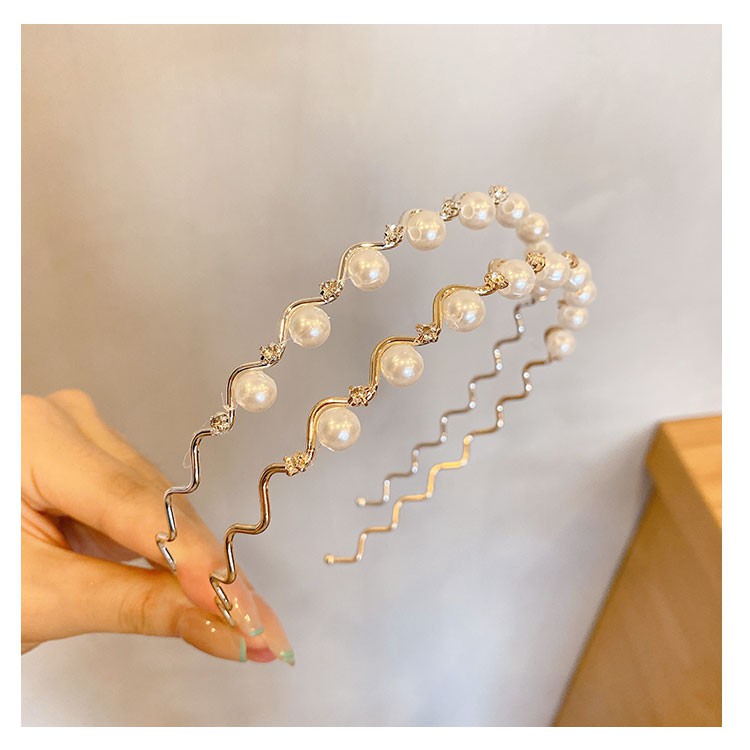 Băng đô thời trang khảm ngọc trai đơn giản phong cách Pháp thanh lịch dành cho nữ