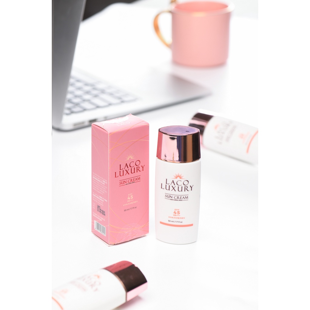 Kem chống nắng Laco Luxury nâng tone, lâu trôi khi gặp nước tuýp 50ml - HL005