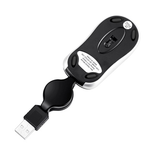 Lovely Mini Wired Mouse Retractable USB Cable Ergonomic Office Computer PC Laptop Gaming Mice【vollter1】