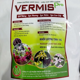 Phân trùn quế nén viên cao cấp, viên to, siêu tan chậm vermis pro gói 1kg
