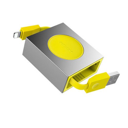 Cáp Lightning ROCK RCB0547 dây rút 80cm (Vàng)