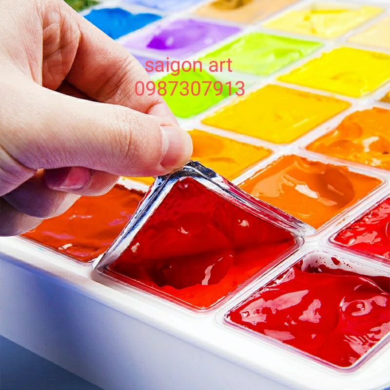 Bộ Full 56 Màu Gouache, Màu Nước, Wat Dạng Thạch HIMI MIYA