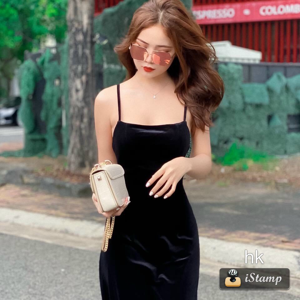 Đầm nhung hở lưng, váy sexy (có mút ngực và dây khoá sau)