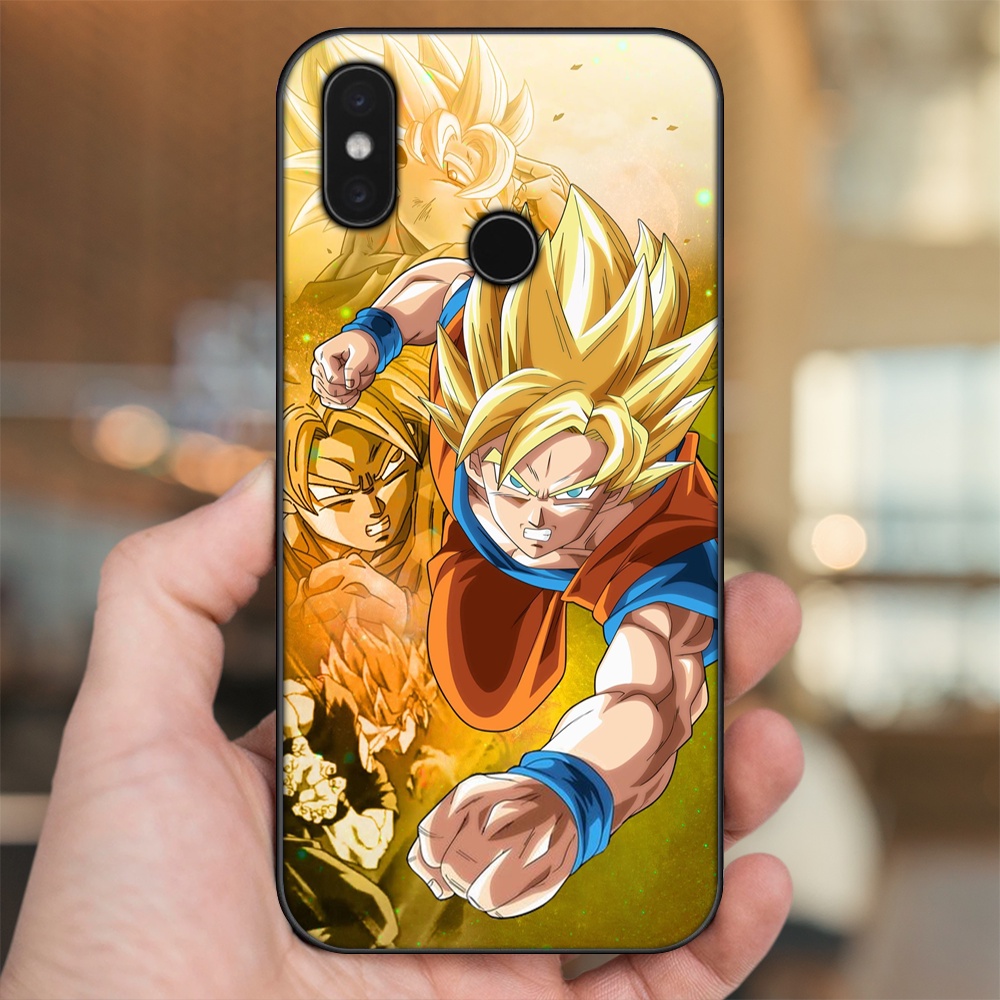 Ốp lưng Xiaomi Mi 8, Mi 8 SE viền đen in hình Goku Dragon Ball