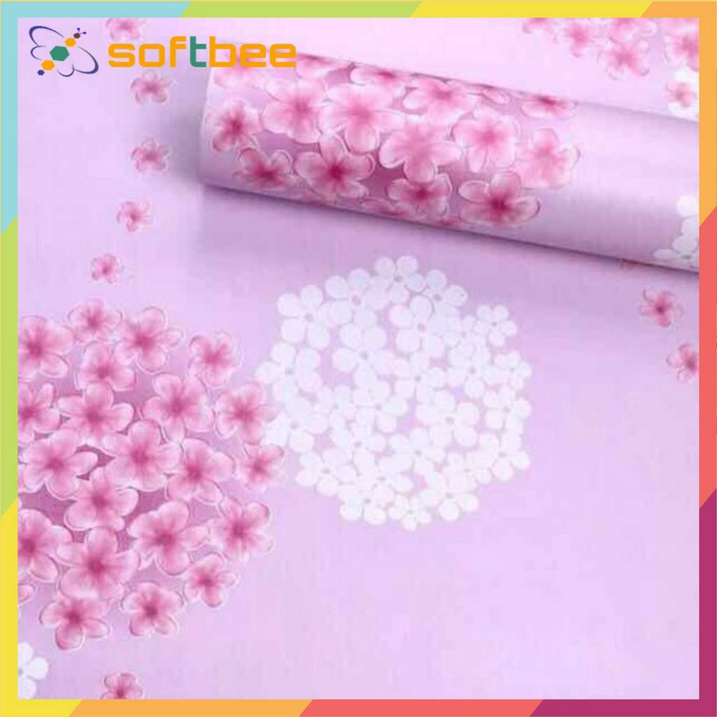 Giấy dán tường cẩm tú cầu hồng có keo sẵn khổ: 45x100cm/cuộn