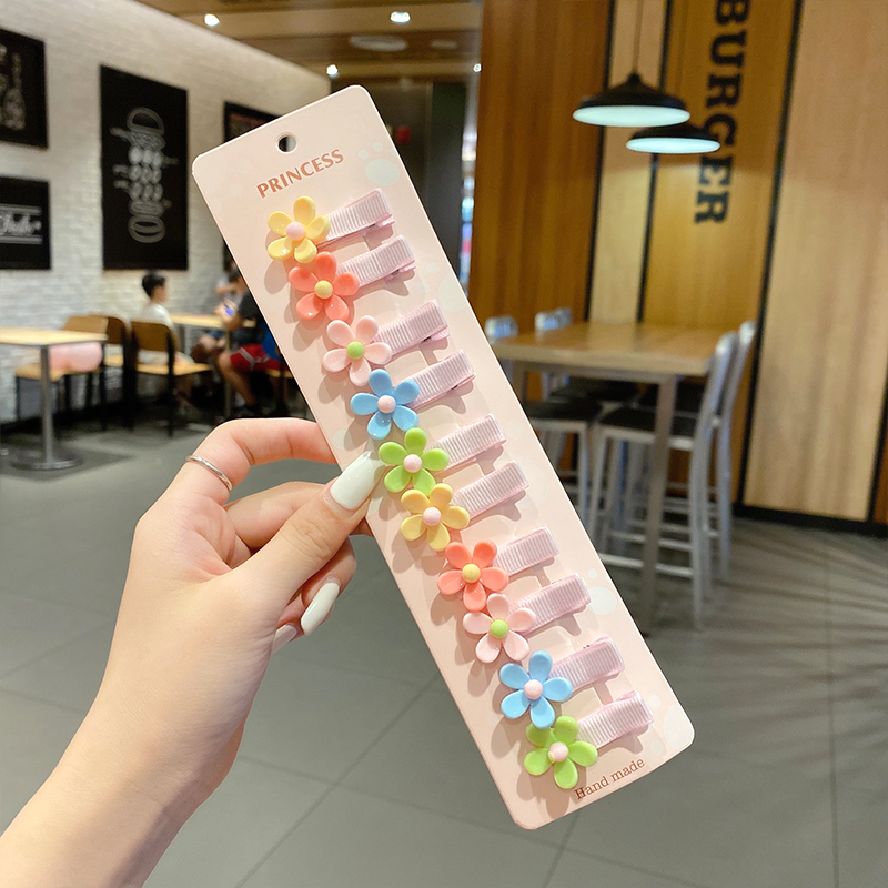 Set 10 Kẹp Tóc Hình Hoa / Động Vật Dễ Thương Cho Bé Gái