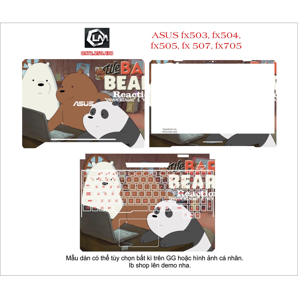 Skin dán cho laptop Asus FX503,FX504,FX505,FX507,FX705 ..Các dòng game các Hãng , shop đều phục vụ quý khách đủ cả