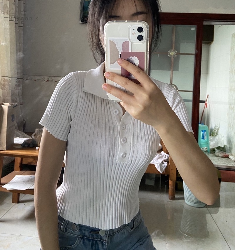 Áo Thun Polo Nữ Tay Ngắn Đơn Giản Thời Trang Phong Cách Hàn Quốc | BigBuy360 - bigbuy360.vn