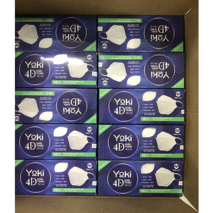 Hộp 10 cái Khẩu trang 4D  Yoki Premium 4 Lớp Hàng Công Ty | BigBuy360 - bigbuy360.vn