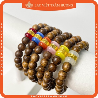 Vòng Tay Trầm Hương Tự Nhiên Kết Hợp Lu Thống Phong Thủy Trợ Mệnh Chiêu hút Tài Lộc - Trầm Tốc