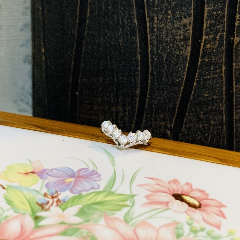 N39. Nhẫn viền đ.á trắng kiểu vương miện| Độc lạ | Vintage Necklace|| Si Nhật | Japan | 2HAND | trang sức nhật bản