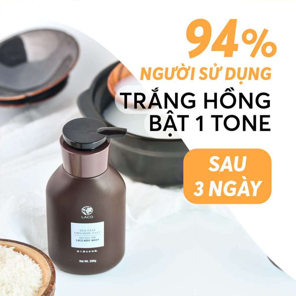 Sữa tắm -LACO men rượu SAKE dưỡng trắng ngừa mụn lưng dưỡng ẩm siêu tốt giúp làn da luôn khoẻ mạnh | BigBuy360 - bigbuy360.vn