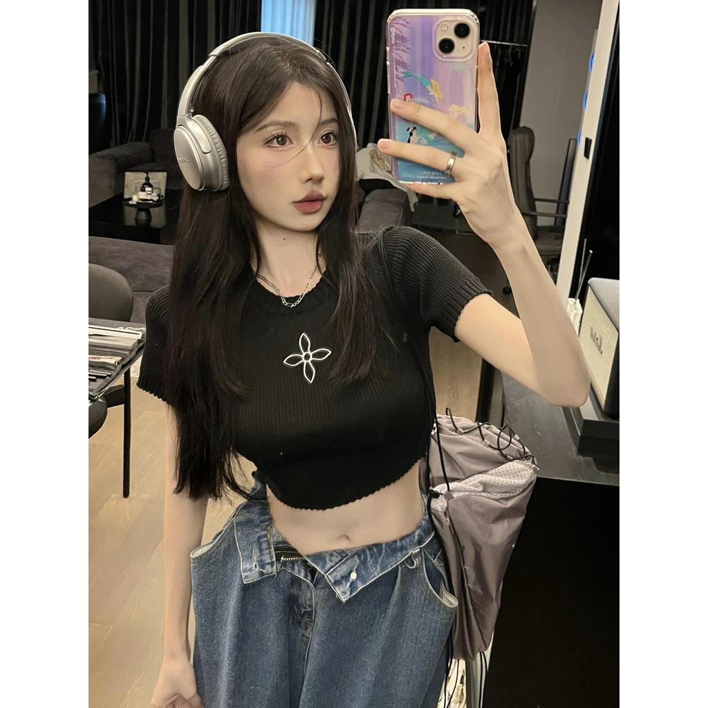 Áo Thun Dệt Kim Lửng Dáng Ôm Thời Trang Cho Nữ 61345