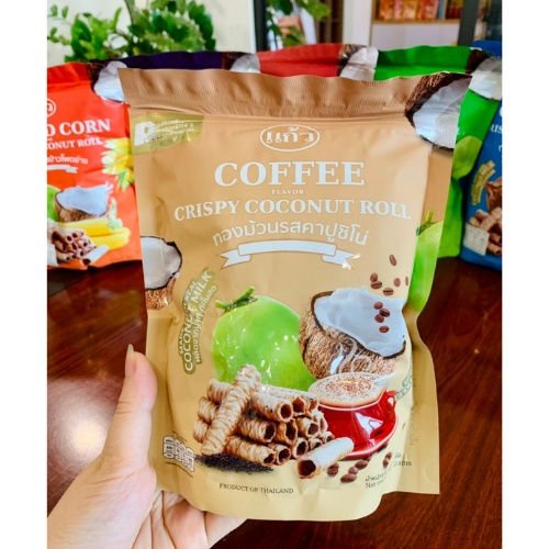 Bánh Kẹo Ăn Vặt Cuộn Dừa Thái Lan Kaew Vị Cà Phê Đậm Đà