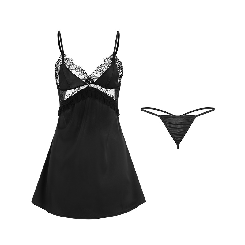 ❗SẴN❗️ Váy ngủ satin pha ren sexy MS789 [CWEAR.SEXY_ĐỒ NGỦ &amp; NỘI Y CAO CẤP]