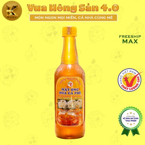 Mật Ong Tự Nhiên Chai Nhựa 500ml GIANG THANH Từ Ong Rừng Tràm Cao Su Tây Nguyên