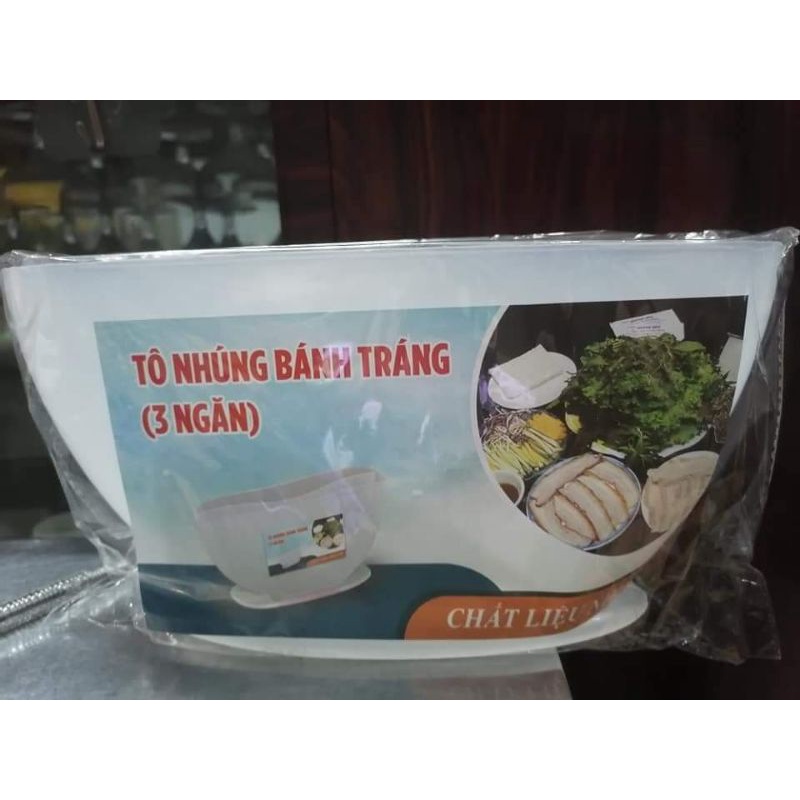 Tô nhúng bánh tráng 3 ngăn nhựa Việt Nam chất lượng cao