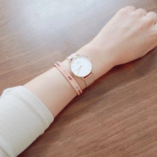 Vòng Tay Nam Nữ Daniel Wellington Classic Emalie Bracelet Dusty Rose Cuff DW Unisex Chính Hãng - OtisWatch