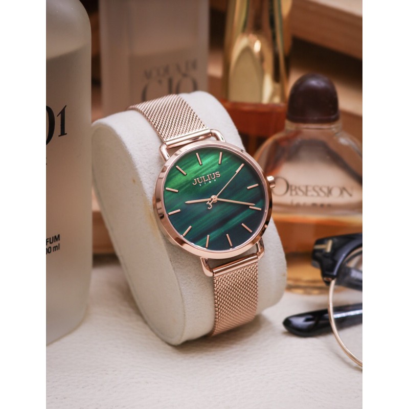 Đồng hồ Nữ Julius chính hãng Hàn Quốc JS 058 Xanh/Đỏ/Hồng kính saphire