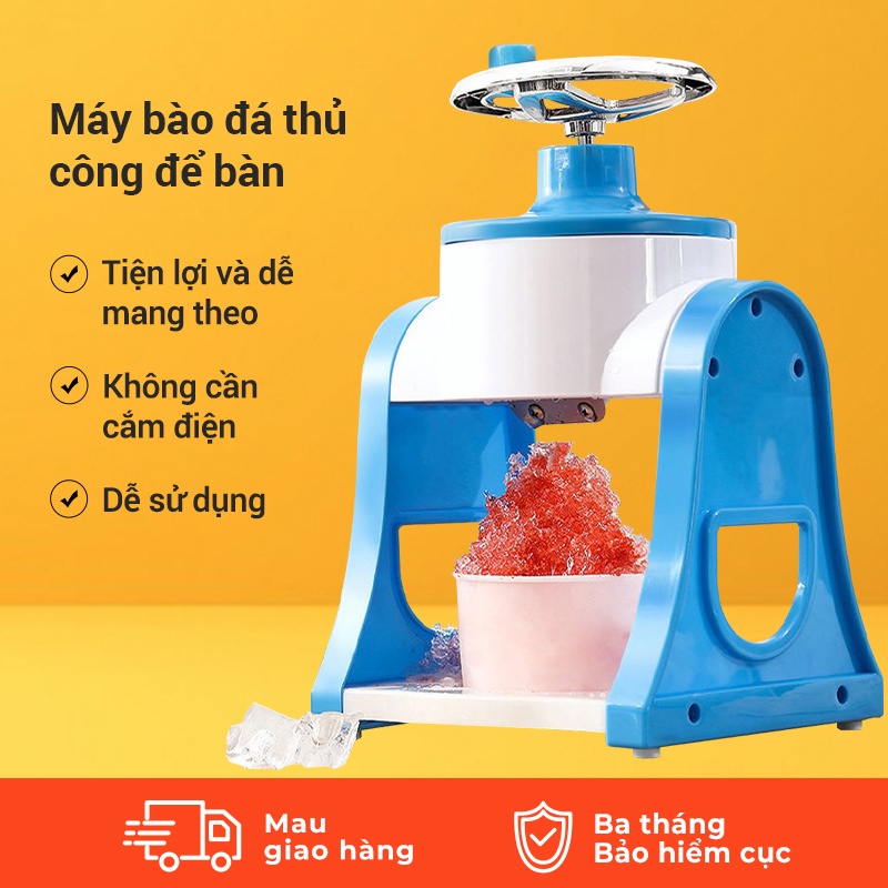 Máy bào đá thủ công loại nhỏ gia đình quay tay nghiền đá dễ dàng nhanh chóng có thể làm sinh tố tự chế