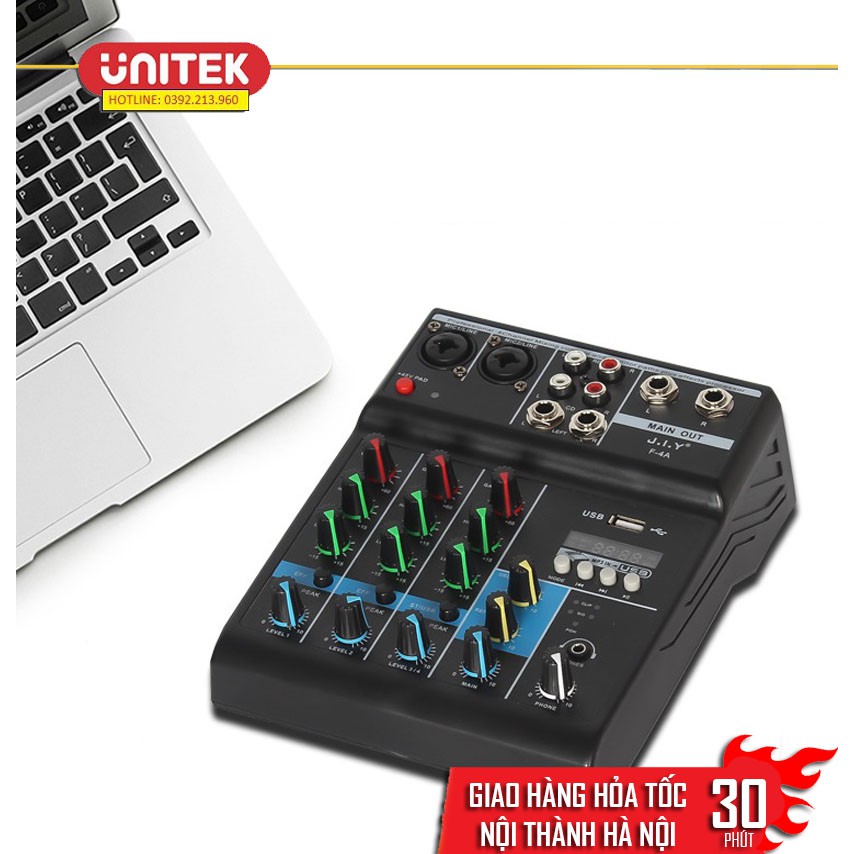 Bộ Mixer Âm Thanh Hát Live, Thu Âm, Điều Khiển Trộn Âm Thanh Bluetooth F4A Cao Cấp