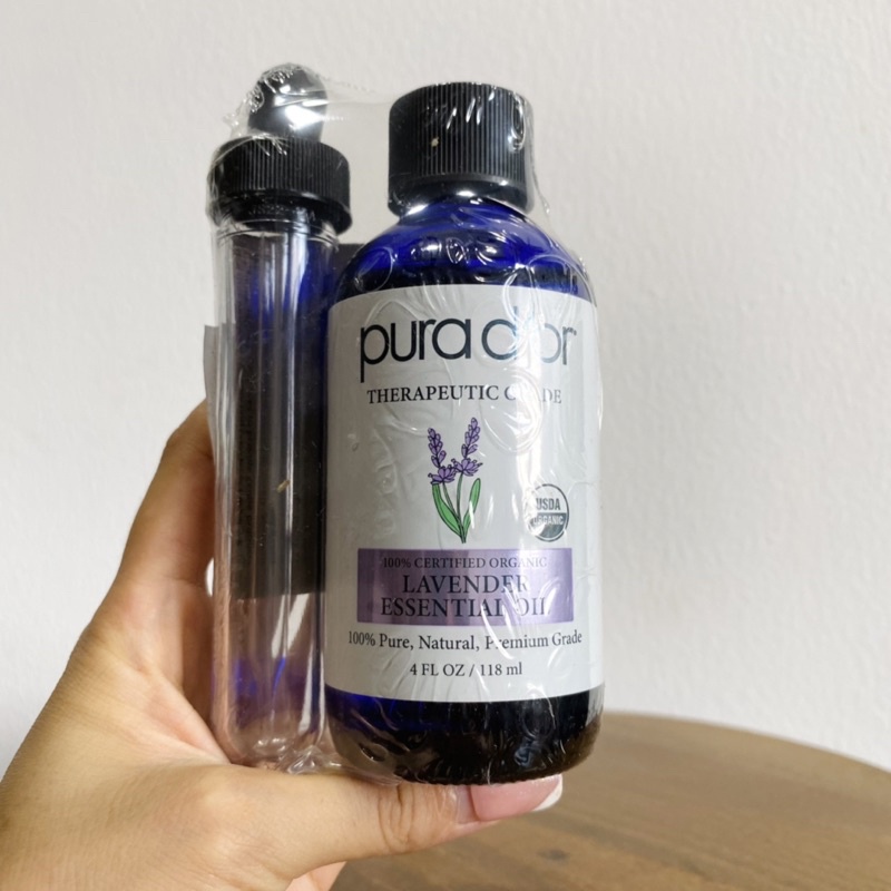 Tinh dầu oải hương hữu cơ cao cấp nguyên chất 118ml Pura D’or lavender essential oil organic pure therapeutic premium