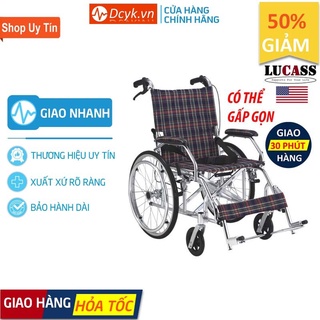 ✅ [MẪU MỚI] ✅ [CAO CẤP - LUCASS] Xe Lăn Ngồi  Lucass X-63L (X63L) Du Lịch (BH 6TH Khung Sườn) - DCYK0404