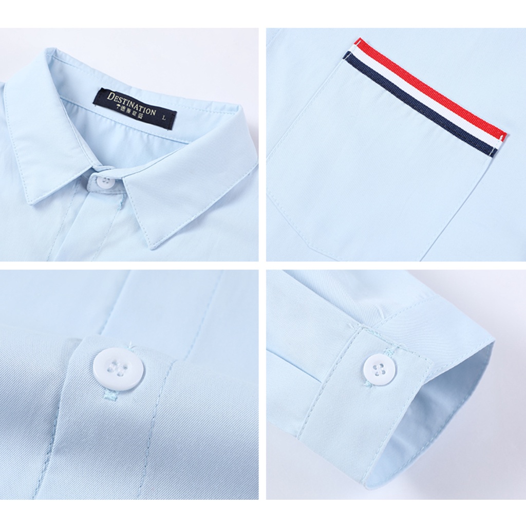 Áo sơ mi học sinh dài tay nam nữ, áo blouse phối JK, DK phong cách học sinh brand