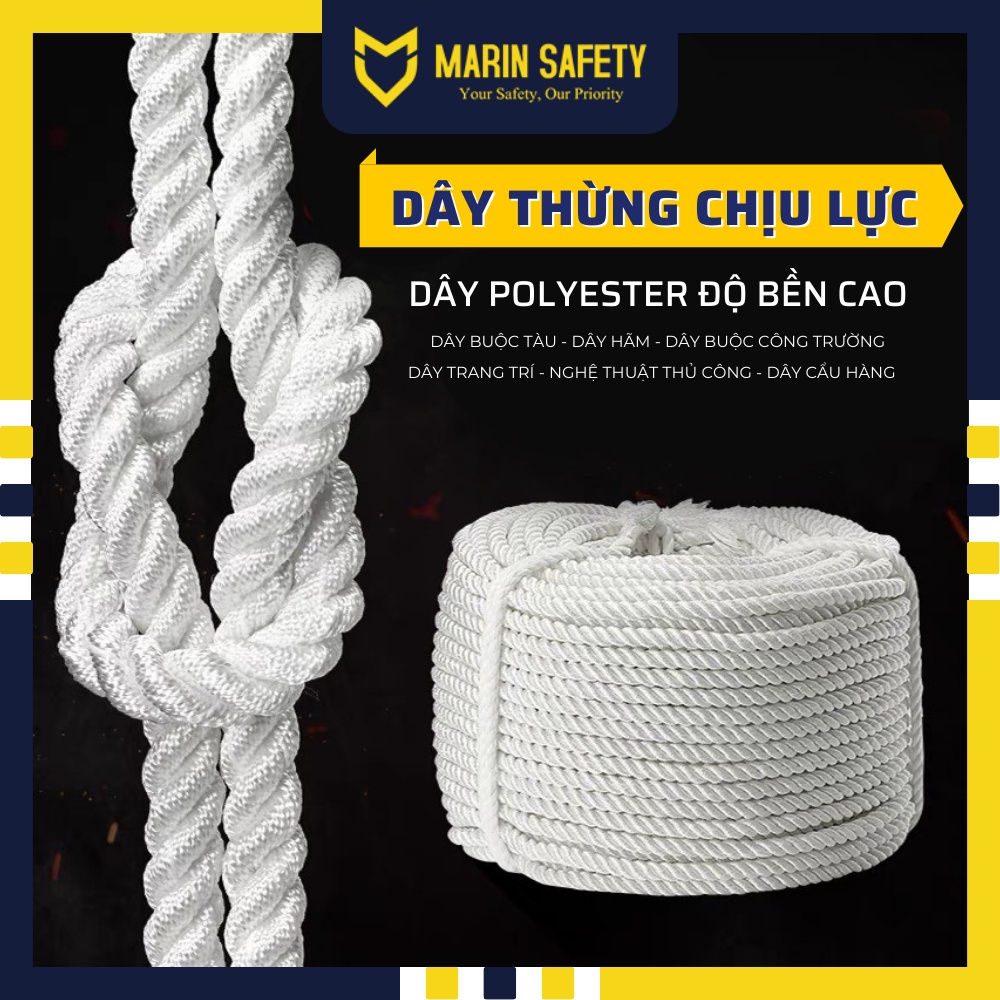 Dây thừng chịu lực sợi dù chất liệu polyester siêu bền nhiều kích cỡ