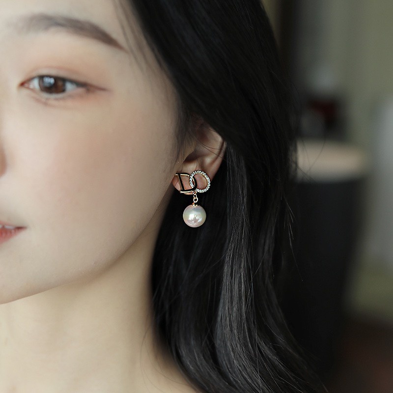 Đôi khuyên tai ngọc sang chảnh DO hạt nổi bật Bông tai nữ công sở