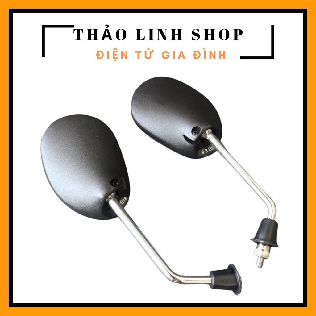 Kính chiếu hậu xe máy màu đen chân xi inox sáng bóng bao đẹp, không gỉ sét bất chấp thời tiết