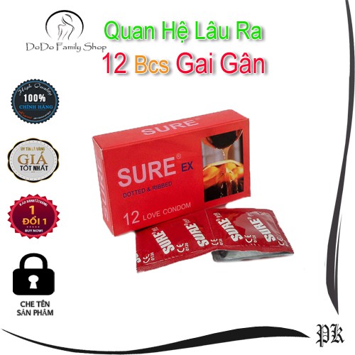 Bao cao su SURE kéo dài đam mê 12 chiếc gia tăng thời gian quan hệ cho nam có gai nhuyễn