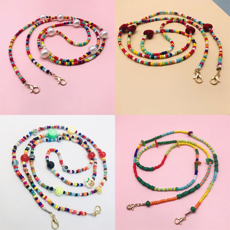 Dây Đeo Giá Đỡ Mắt Kính Xỏ Hạt Nhiều Màu Sắc Dùng Trang Trí
