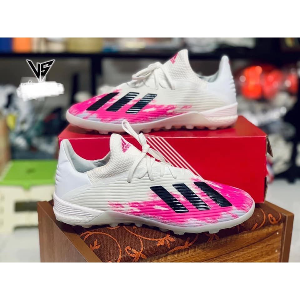 Giày Bóng Đá Adidas X19.1 Tf Hồng Trắng | Shopee Việt Nam