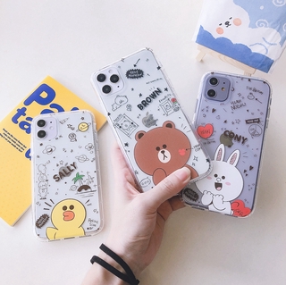 Cute Realme C2 5i 6 6i A1k C12 C15 C11 Casing OPPO Reno 4 Pro 3 A92 A31 Case A9 A5 2020 A53 reno4 Soft Cover Couple bunny brown bear women men boy girl shockproof cusion