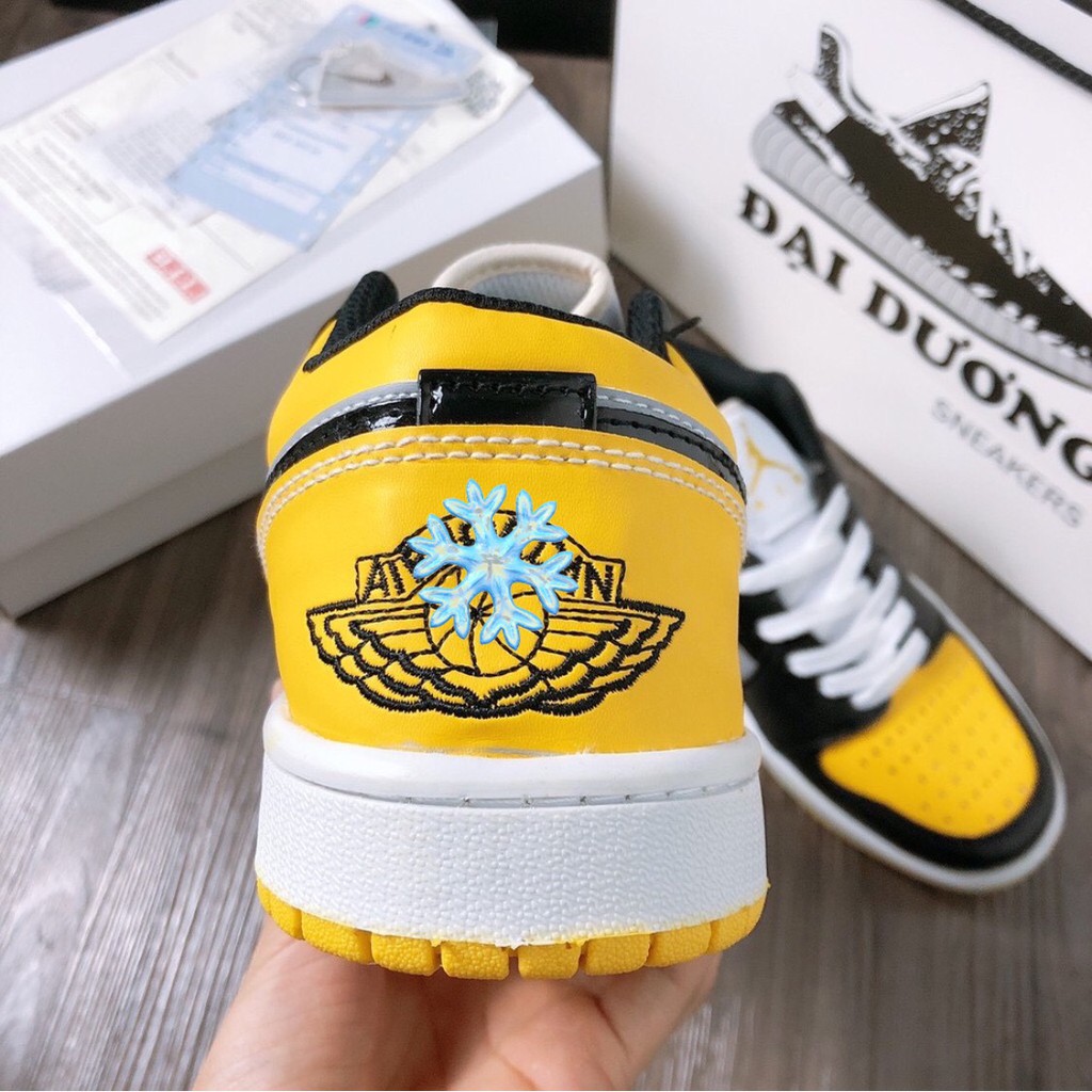 jordan đen vàng thấp cổ [TẶNG MÓC KHÓA - FULL BOX] giày jd đen vàng thấp cổ giày thể thao jordan đen vàng thấp cổ nam nữ