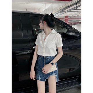 Sơ mi một túi tay ngắn trắng - Sơ mi trắng
