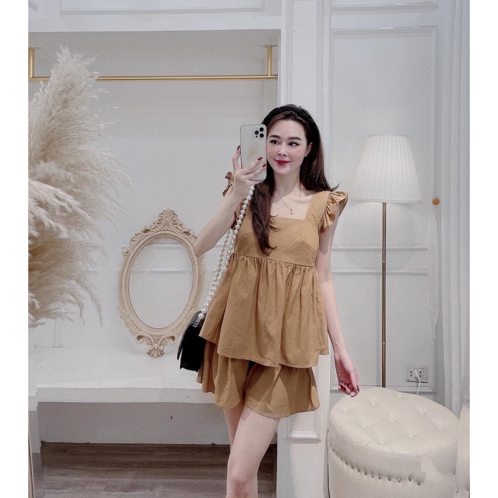 [SET TRANG PHỤC] Set Bộ Nữ, Đồ Bộ Mặc Nhà Áo Dây Cánh Tiên Hàng Thiết Kế 2 Size S M