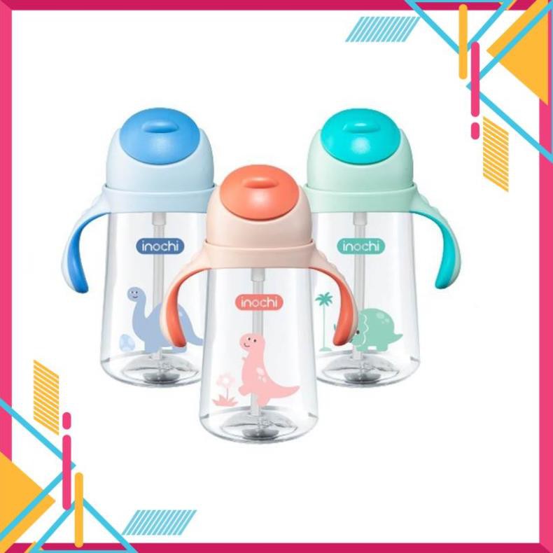 Bình Nước Trẻ Em Goki Dino 470ml Bình Tập Uống Nước Cho Bé Có Tay Cầm