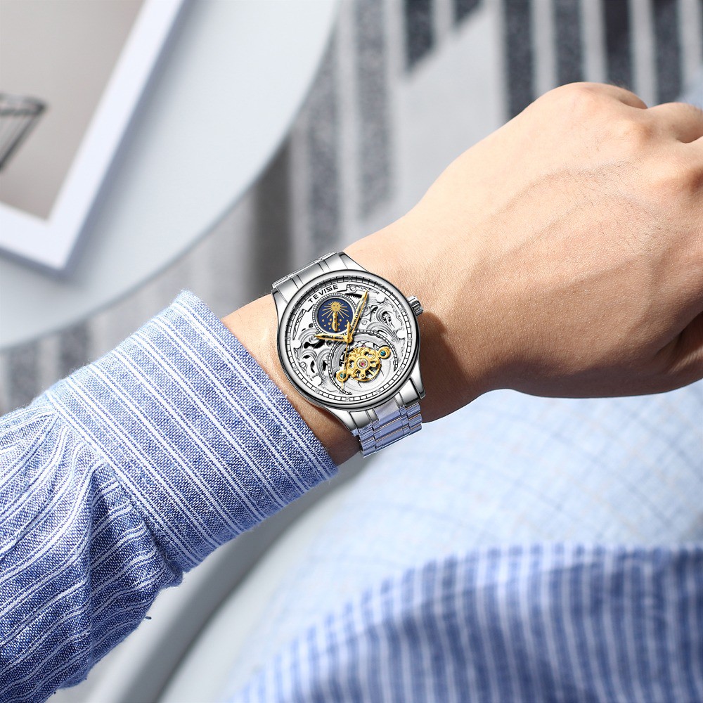 Đồng hồ Cơ Nam TEVISE HAYDEN- Dây Thép Đúc Đặt - Quý Ông Thời Thượng