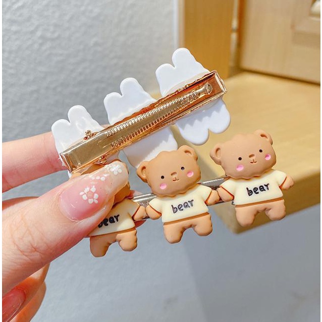Kẹp tóc thiết kế hình chú gấu nhỏ dễ thương dành cho nữ