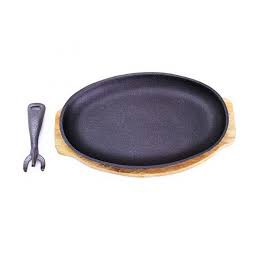 Chảo gang oval chống dính cao cấp (20*27cm)