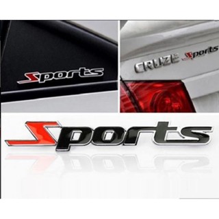 Tem chữ Sports 3D kim loại trang trí xe hơi