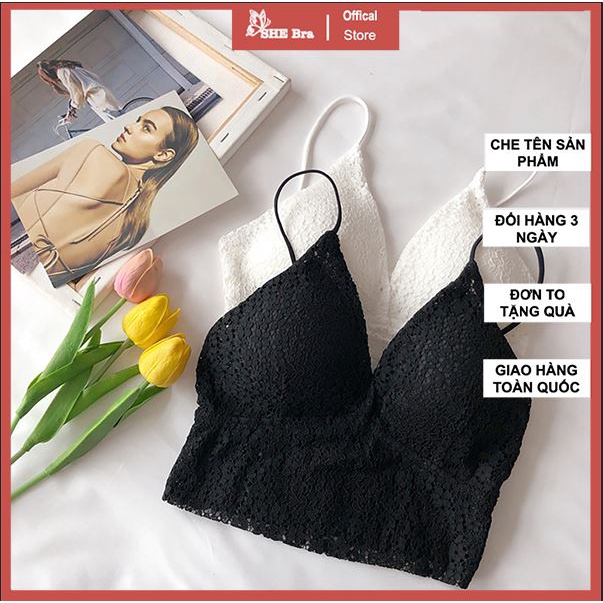 Áo Bra 2 Dây Ren Hoa Áo Ngực Không Gọng Phát Triển Tốt Vòng 1 AL09
