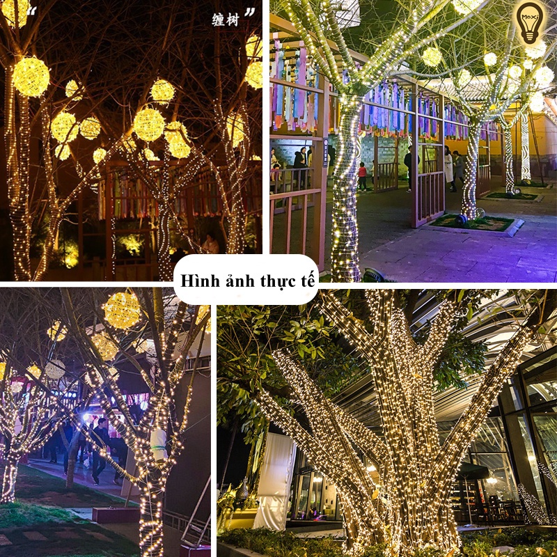 Đèn led đom đóm cao cấp quấn cây năng lượng mặt trời trang trí DECOR ngoài trời công viên sân vườn MOXI