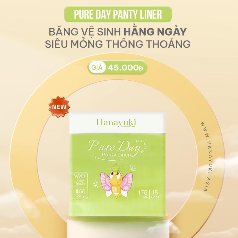 Băng Vệ Sinh Hằng Ngày Hanayuki Pure Day Panty Liner