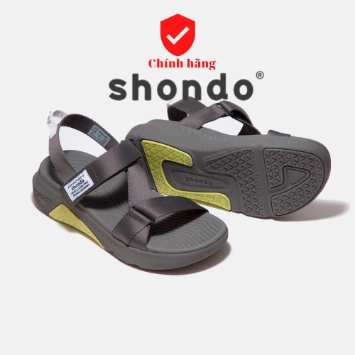 Shondo Sandals F7 Racing đế xám phối xanh dạ quai xám F7R2020