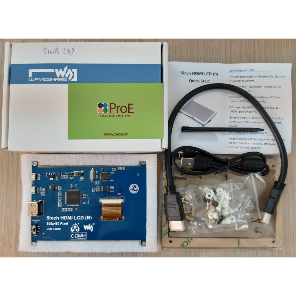 [Mã SKAMA07 giảm 8% đơn 250k]Màn hình HDMI 5 Inch, cảm ứng điện trở WaveShare (B) | BigBuy360 - bigbuy360.vn